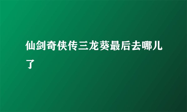 仙剑奇侠传三龙葵最后去哪儿了