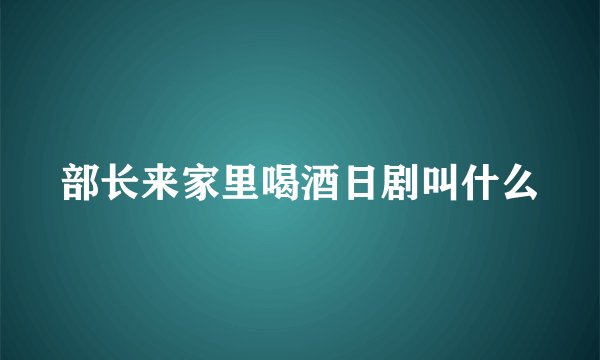 部长来家里喝酒日剧叫什么