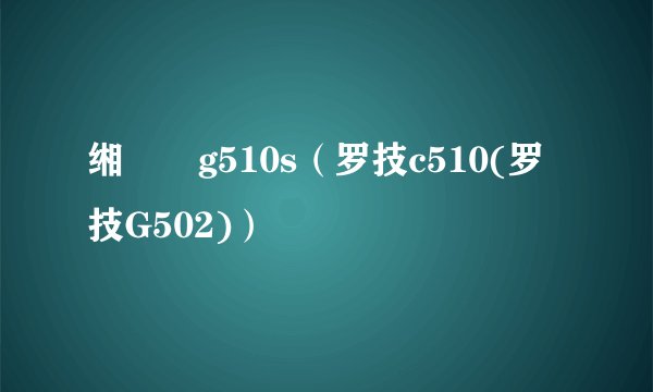 缃楁妧g510s（罗技c510(罗技G502)）
