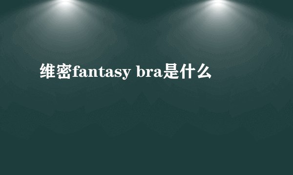 维密fantasy bra是什么