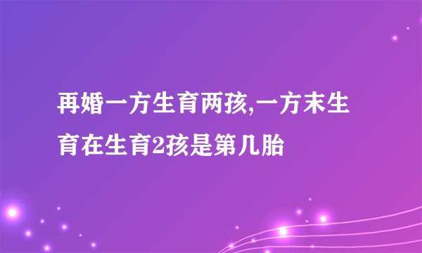 再婚一方生育两孩,一方末生育在生育2孩是第几胎