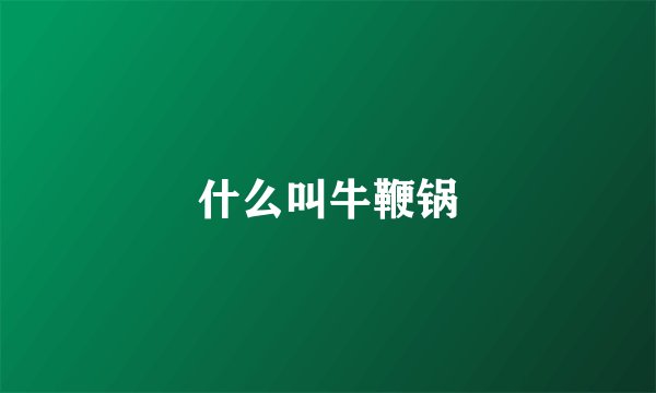 什么叫牛鞭锅