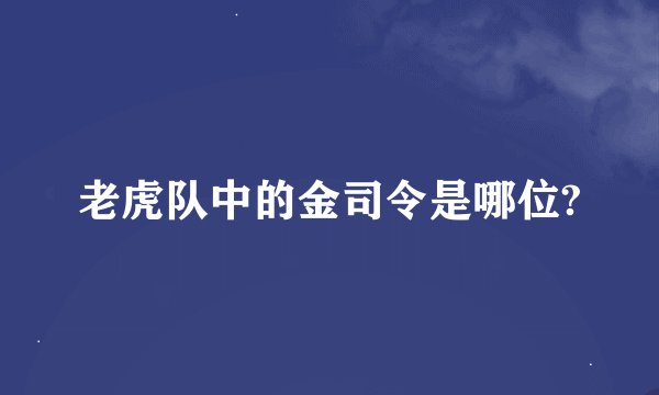 老虎队中的金司令是哪位?