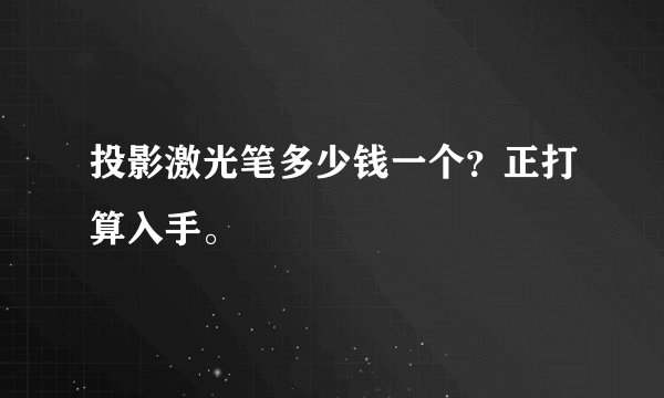 投影激光笔多少钱一个？正打算入手。