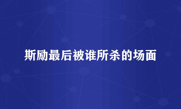 斯励最后被谁所杀的场面