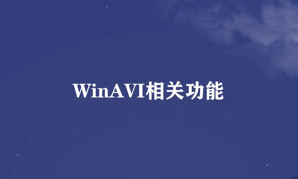 WinAVI相关功能