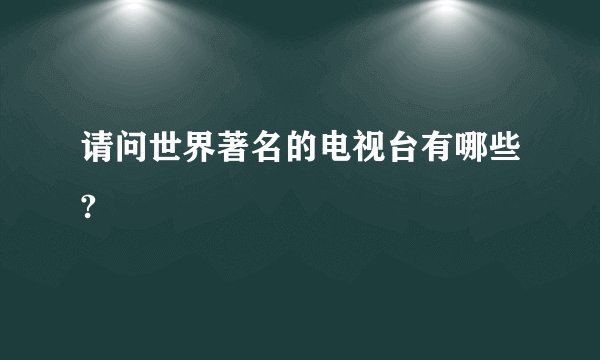 请问世界著名的电视台有哪些?