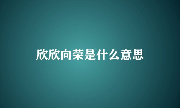 欣欣向荣是什么意思