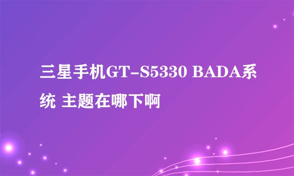 三星手机GT-S5330 BADA系统 主题在哪下啊