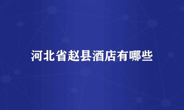 河北省赵县酒店有哪些