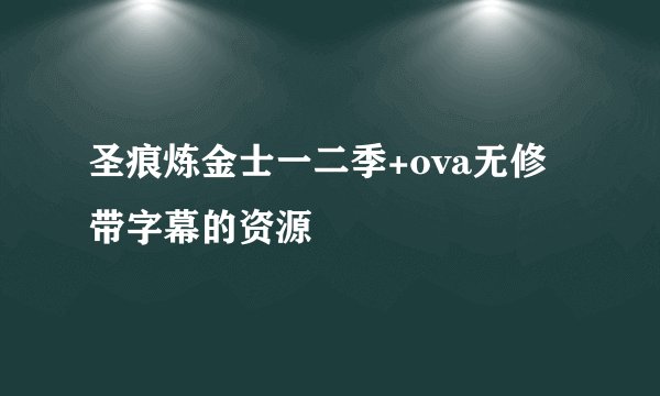 圣痕炼金士一二季+ova无修带字幕的资源