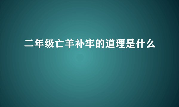 二年级亡羊补牢的道理是什么