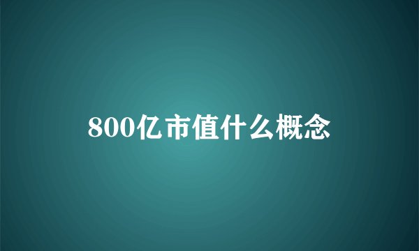 800亿市值什么概念