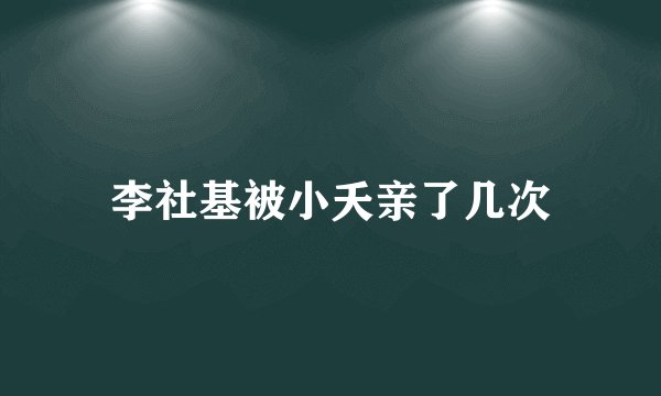 李社基被小夭亲了几次