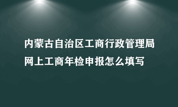内蒙古自治区工商行政管理局网上工商年检申报怎么填写