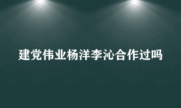 建党伟业杨洋李沁合作过吗