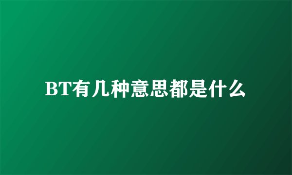 BT有几种意思都是什么
