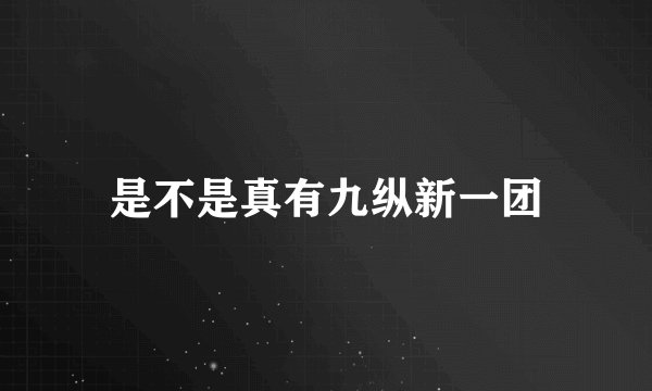 是不是真有九纵新一团