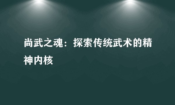 尚武之魂:探索传统武术的精神内核