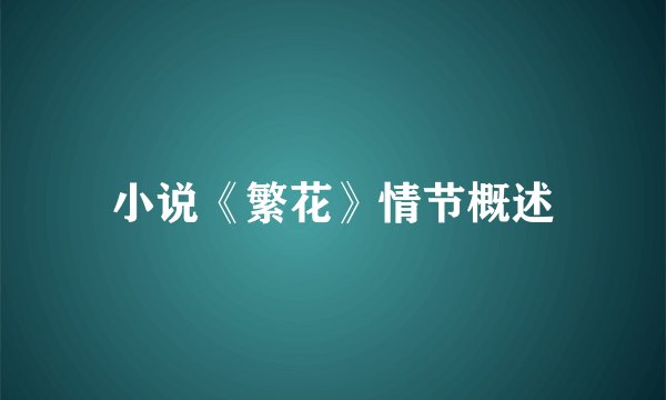 小说《繁花》情节概述