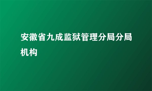 安徽省九成监狱管理分局分局机构