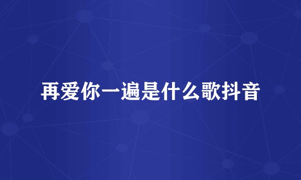 再爱你一遍是什么歌抖音