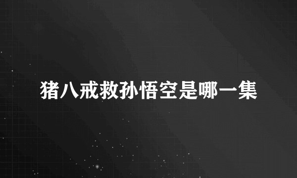 猪八戒救孙悟空是哪一集