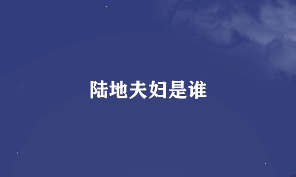 陆地夫妇是谁