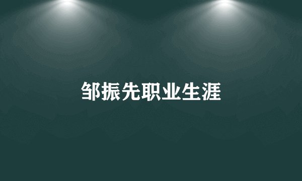 邹振先职业生涯