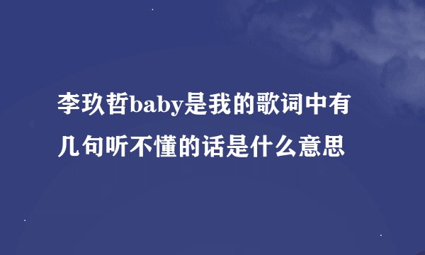 李玖哲baby是我的歌词中有几句听不懂的话是什么意思