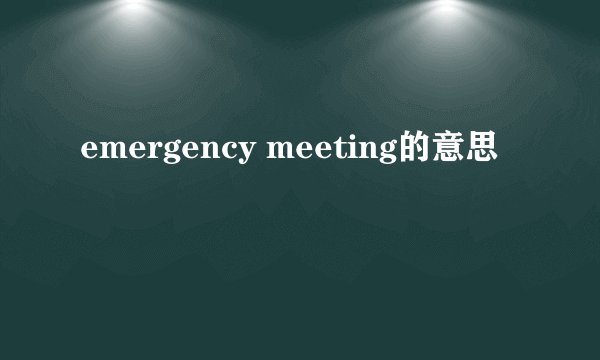emergency meeting的意思