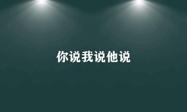 你说我说他说