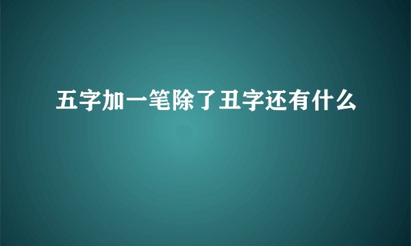 五字加一笔除了丑字还有什么