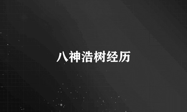 八神浩树经历