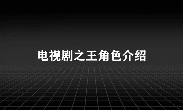 电视剧之王角色介绍