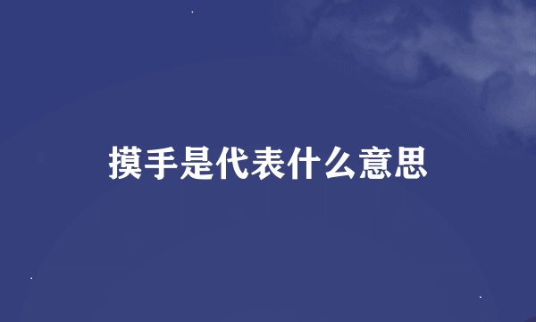 摸手是代表什么意思