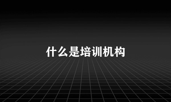 什么是培训机构