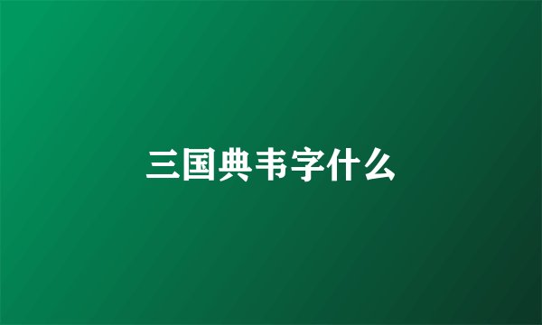 三国典韦字什么