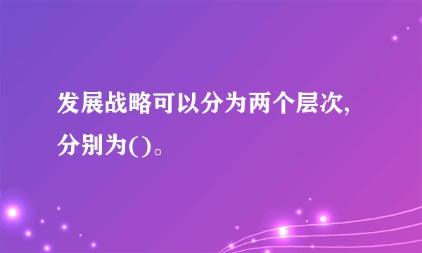 发展战略可以分为两个层次,分别为()。