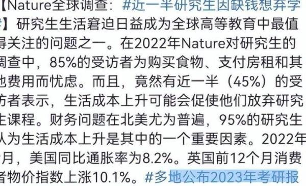 “家无存粮莫考研”！近一半研究生因缺钱想弃学，现实太残酷。