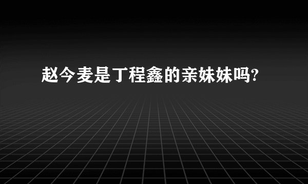 赵今麦是丁程鑫的亲妹妹吗?