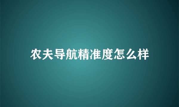 农夫导航精准度怎么样