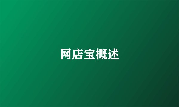 网店宝概述