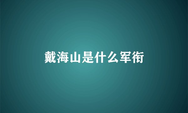 戴海山是什么军衔