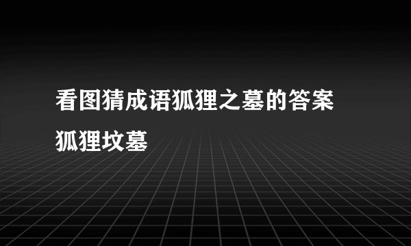 看图猜成语狐狸之墓的答案 狐狸坟墓