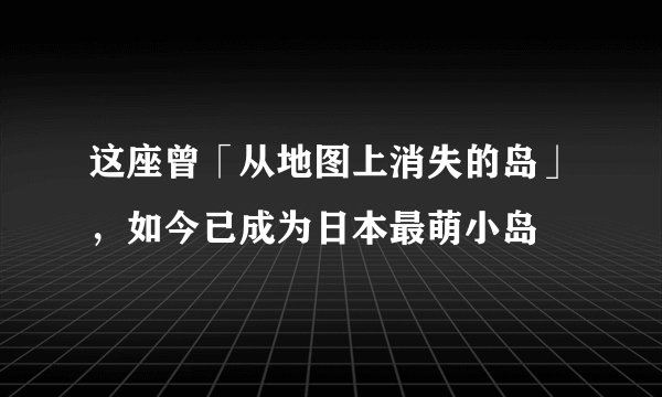 这座曾「从地图上消失的岛」，如今已成为日本最萌小岛