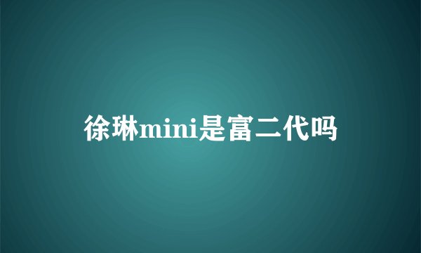 徐琳mini是富二代吗