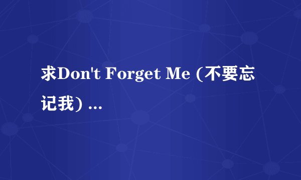 求Don't Forget Me (不要忘记我) Girl's Day的歌词，要中文的。各位了解韩文的大神，帮帮忙啊。急需！！
