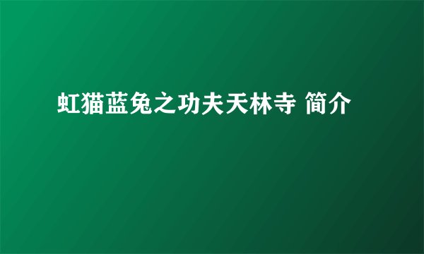 虹猫蓝兔之功夫天林寺 简介