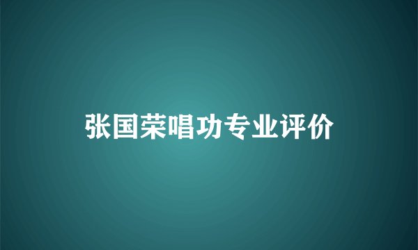 张国荣唱功专业评价